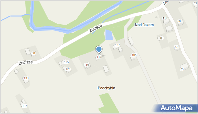 Wola Radziszowska, Zacisze, 117, mapa Wola Radziszowska