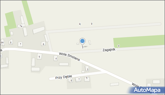 Wola Smolana, Zagajnik, 3, mapa Wola Smolana