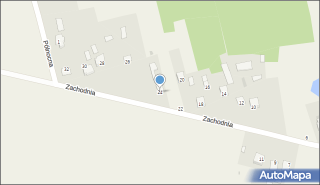 Wola Suchożebrska, Zachodnia, 24, mapa Wola Suchożebrska
