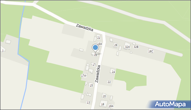 Wólka Pracka, Zawadzka, 19, mapa Wólka Pracka