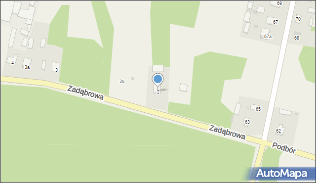 Wólka Tanewska, Zadąbrowa, 2, mapa Wólka Tanewska