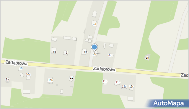 Wólka Tanewska, Zadąbrowa, 4b, mapa Wólka Tanewska