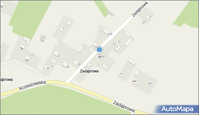 Wólka Tanewska, Zadąbrowa, 7B, mapa Wólka Tanewska