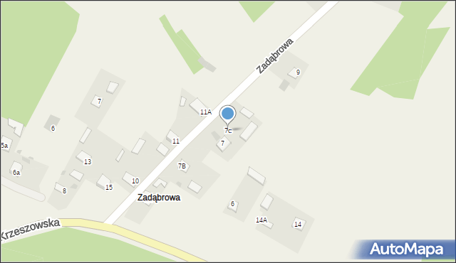 Wólka Tanewska, Zadąbrowa, 7c, mapa Wólka Tanewska