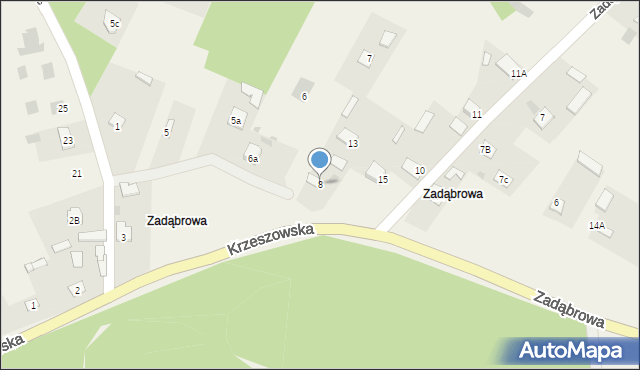 Wólka Tanewska, Zadąbrowa, 8, mapa Wólka Tanewska