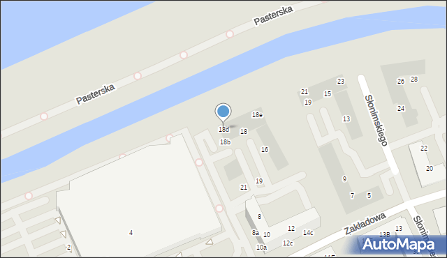 Wrocław, Zakładowa, 18d, mapa Wrocławia