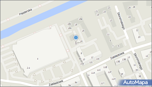 Wrocław, Zakładowa, 21, mapa Wrocławia