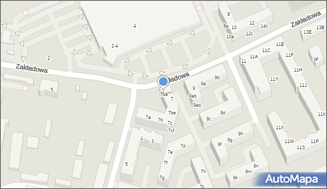 Wrocław, Zakładowa, 7ba, mapa Wrocławia