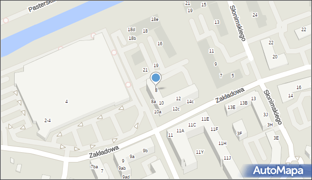 Wrocław, Zakładowa, 8, mapa Wrocławia