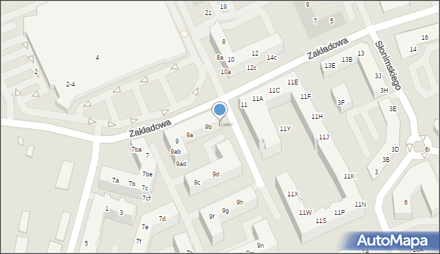 Wrocław, Zakładowa, 9be, mapa Wrocławia