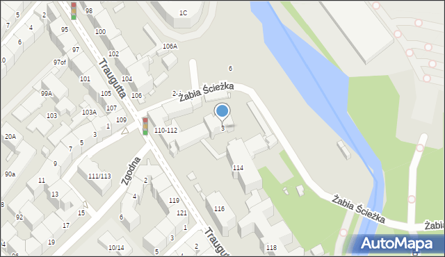 Wrocław, Żabia Ścieżka, 3, mapa Wrocławia