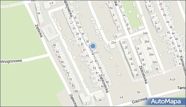 Wrocław, Ząbkowicka, 44, mapa Wrocławia