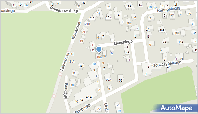 Wrocław, Zaleskiego Bohdana, 10A, mapa Wrocławia