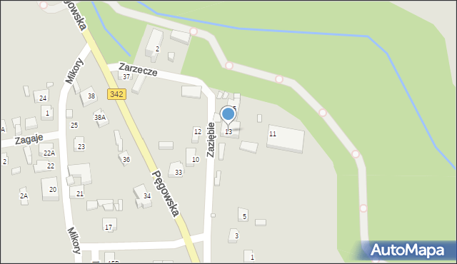 Wrocław, Zaziębie, 13, mapa Wrocławia