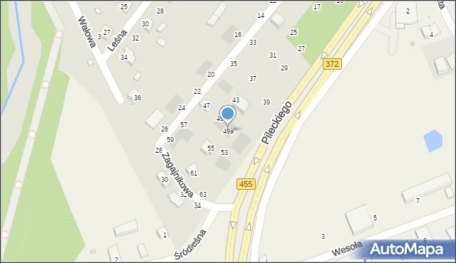 Wrocław, Zagajnikowa, 49a, mapa Wrocławia