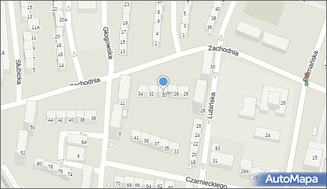 Wrocław, Zachodnia, 30, mapa Wrocławia