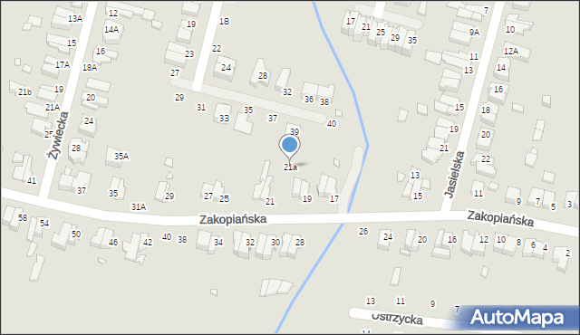 Wrocław, Zakopiańska, 21a, mapa Wrocławia