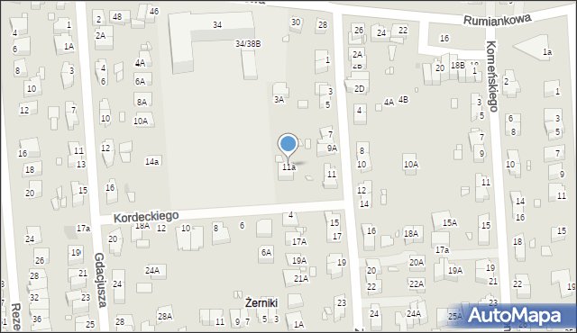 Wrocław, Zagłoby Jana Onufrego, 11a, mapa Wrocławia