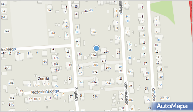 Wrocław, Zagłoby Jana Onufrego, 18B, mapa Wrocławia