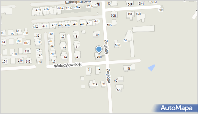 Wrocław, Zagłoby Jana Onufrego, 49B, mapa Wrocławia