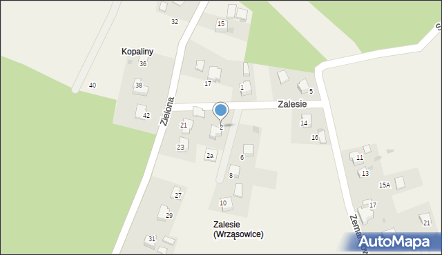 Wrząsowice, Zalesie, 2, mapa Wrząsowice