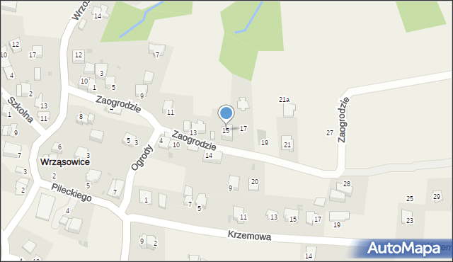 Wrząsowice, Zaogrodzie, 15, mapa Wrząsowice