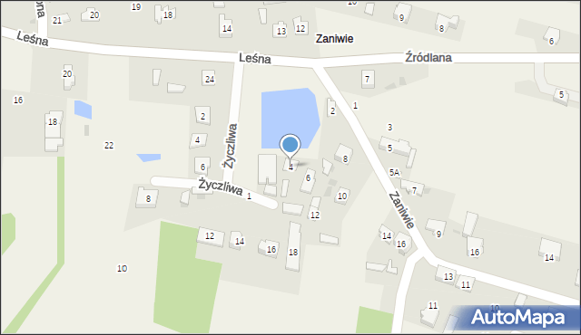 Wrzosowa, Zaniwie, 4, mapa Wrzosowa