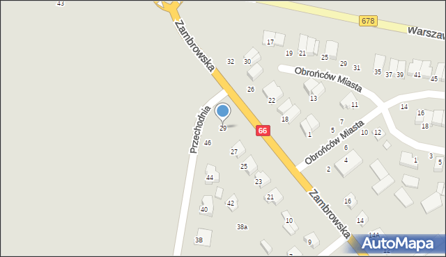 Wysokie Mazowieckie, Zambrowska, 29, mapa Wysokie Mazowieckie