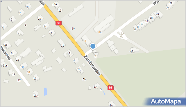 Wysokie Mazowieckie, Zambrowska, 6, mapa Wysokie Mazowieckie