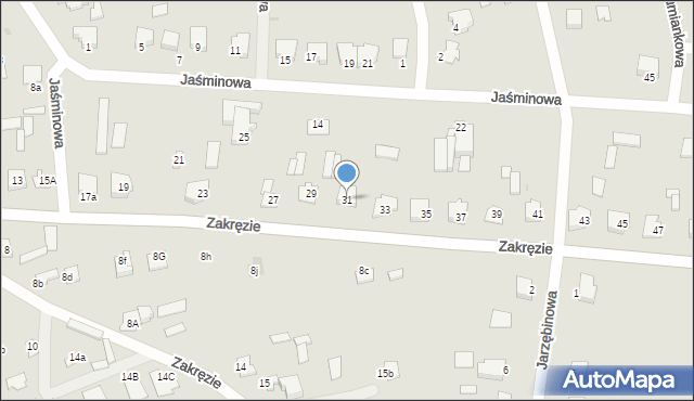 Wyszków, Zakręzie, 31, mapa Wyszków