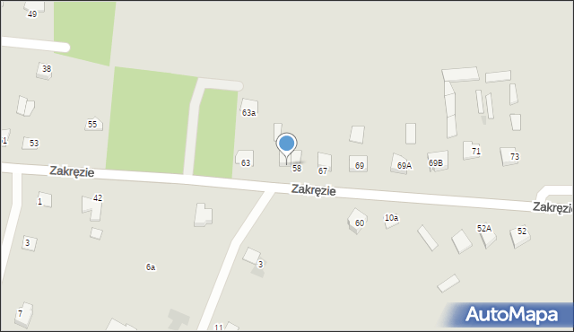 Wyszków, Zakręzie, 65, mapa Wyszków