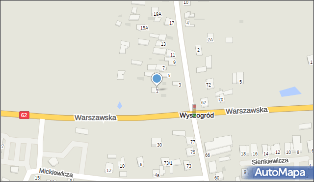 Wyszogród, Zamieście, 1, mapa Wyszogród