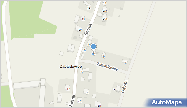 Zabardowice, Zabardowice, 8A, mapa Zabardowice