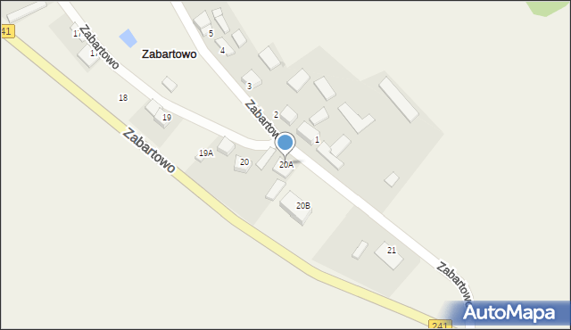 Zabartowo, Zabartowo, 20A, mapa Zabartowo