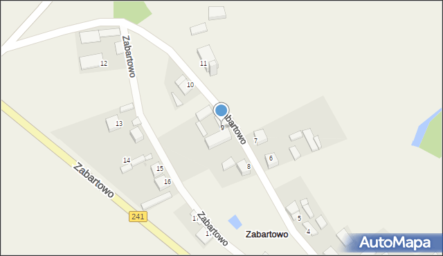 Zabartowo, Zabartowo, 9, mapa Zabartowo