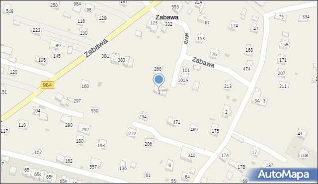 Zabawa, Zabawa, 1, mapa Zabawa