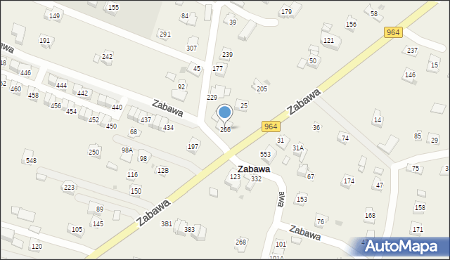 Zabawa, Zabawa, 266, mapa Zabawa