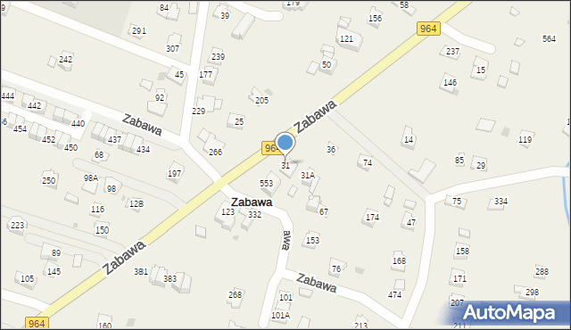 Zabawa, Zabawa, 31, mapa Zabawa