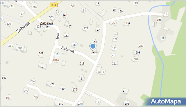 Zabawa, Zabawa, 474, mapa Zabawa