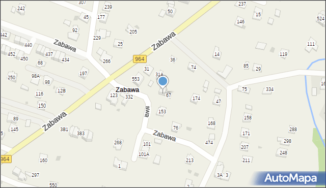 Zabawa, Zabawa, 67A, mapa Zabawa