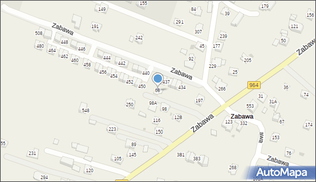 Zabawa, Zabawa, 68, mapa Zabawa