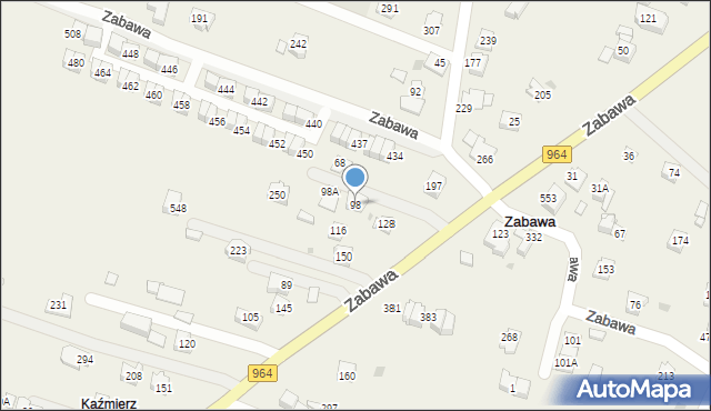 Zabawa, Zabawa, 98, mapa Zabawa