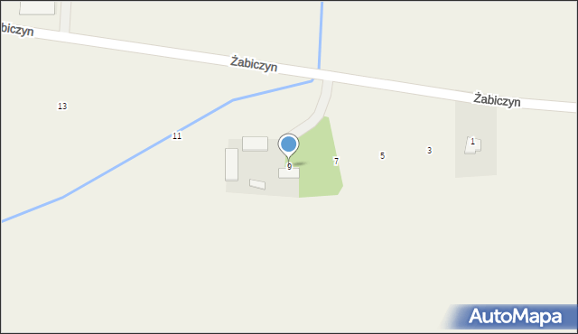 Żabiczyn, Żabiczyn, 9, mapa Żabiczyn