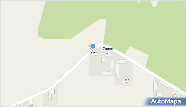 Zabiele, Zabiele, 225, mapa Zabiele