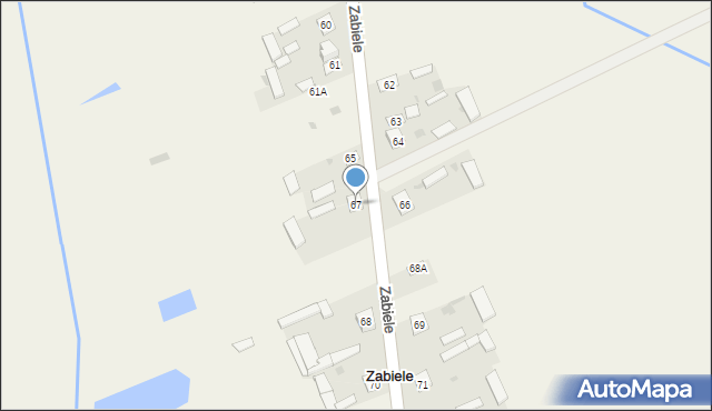 Zabiele, Zabiele, 67, mapa Zabiele