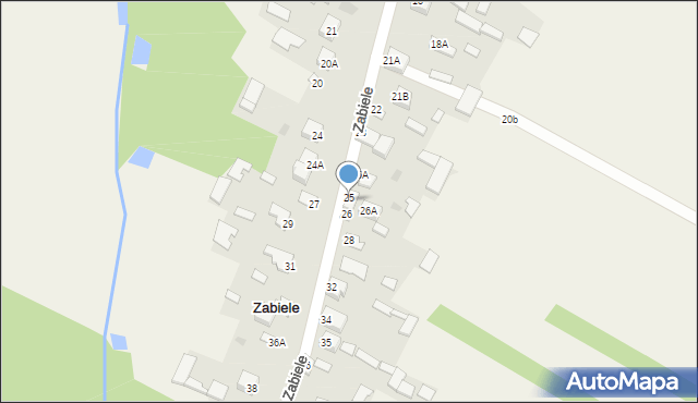 Zabiele, Zabiele, 25b, mapa Zabiele