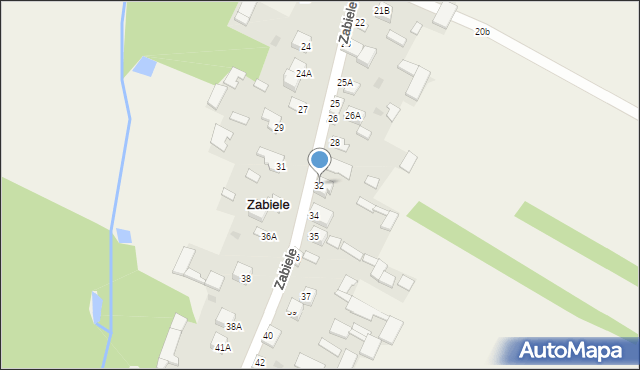 Zabiele, Zabiele, 32, mapa Zabiele