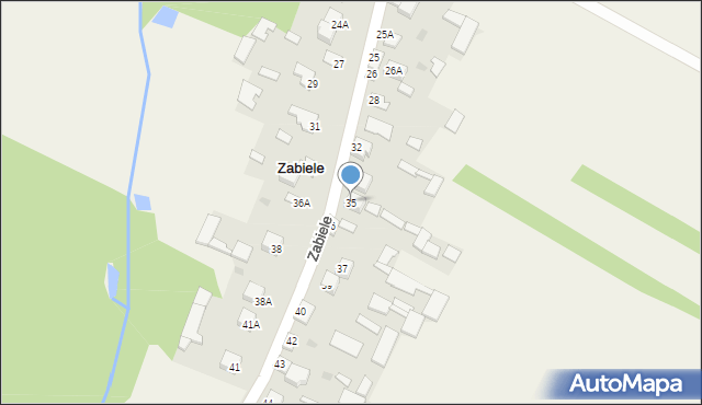 Zabiele, Zabiele, 35, mapa Zabiele