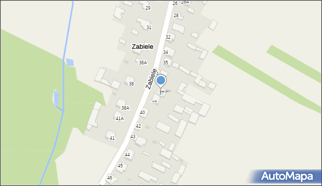 Zabiele, Zabiele, 37, mapa Zabiele