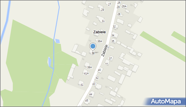 Zabiele, Zabiele, 38, mapa Zabiele